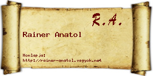 Rainer Anatol névjegykártya